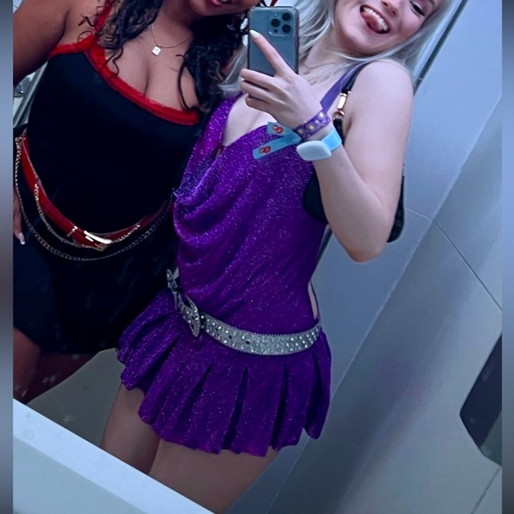 Poster Girl Barbara Amethyst SS23 Mini Dress Crystal Chainmail - Picture 3 of 10